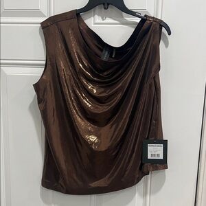 Brand new w/tags Norma Kamali off the shoulder brown top. Size L/40